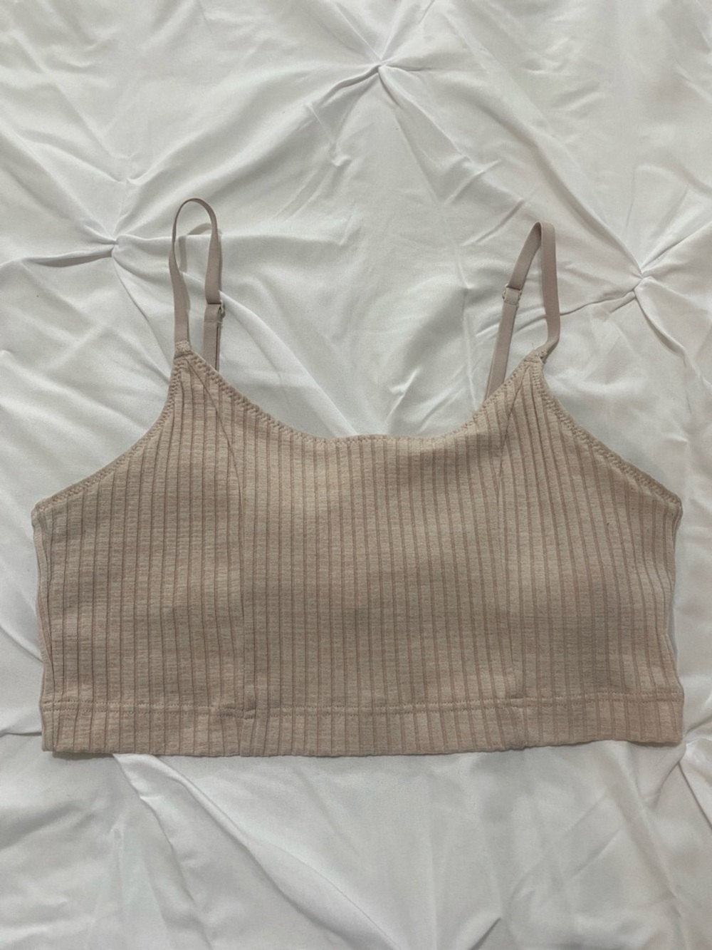 Aerie Light Beige/Oatmeal Size Small Ribbed  Bralette
